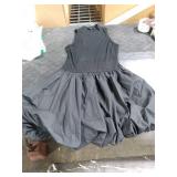 Volemo Women Y2K Sleeveless Tank Dress Cute Mock Neck Bubble Hem Dress Bodycon Patchwork Mini Party Dresses Black S