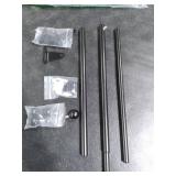 KXLife 2 Pack Mini Short Curtain Rod 12-18 Inch, 1/2 Diameter, French Door Curtain Rod, Small Adjustable Cafe Curtain Rods for Windows with Brackets (Black) MISSING 1 ROD