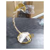 Abom 3 Pack 9in Ornament Display Stand, Air Plant Holder, Terrariums Hanger, Bright Gold Iron Hanging Hook for Christmas Halloween Decoration, Glass Crystal Witch Ball, Home Wedding, Party Decor