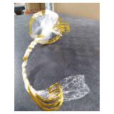 Abom 3 Pack 9in Ornament Display Stand, Air Plant Holder, Terrariums Hanger, Bright Gold Iron Hanging Hook for Christmas Halloween Decoration, Glass Crystal Witch Ball, Home Wedding, Party Decor