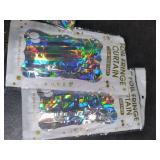 8 PCS Iridescent Disco-Holographic Party Decorations - Love-Heart Garland Streamers Banner, Disposable Laser Tablecloth, Tinsel Foil Fringe Curtains | Birthday, Bachelorette, Engagement, 90s, 80s