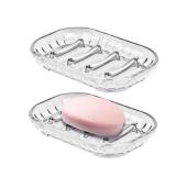 2pk Clear Soap Holder Dishes