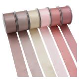 Mr. Pen- Satin Ribbon, 6 Rolls, 1 Inch, 5 Yards/Roll, Shades of Pink Satin Ribbon 1 Inch