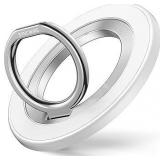 Lamicall Magnetic Phone Ring Grip Stand - [Stable Dual-Hinge] Ring Kickstand 360° Rotation Finger Holder [Super Magnet] Ring Grip, for MagSafe Accessories for iPhone 17 16 15 14 Pro Max, White