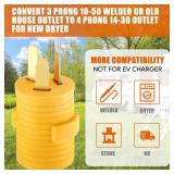 Saysurey 50Amp to 30Amp Dryer Adapter Compatible with NEMA 10-50P to 14-30R 3 Prong 4 Prong Compact 120V/240V 30 Amp Welder Dryer Cord Adapter for RV Camper Generator(Yellow)