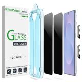 amFilm Auto-Alignment OneTouch for Samsung Galaxy S25 Edge 6.7 Screen Protector + Camera Lens Protector, Tempered Glass, 30 Seconds Installation, Bubble Free, Case Friendly, Anti-Scratch [2+2 Pack]