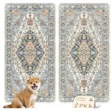 nunubaby Washable Pee Pads for Dogs, Stylish, Non-Slip and Leak-Proof Pee Pads. Reusable Potty Pads for Dogs for Crates and Floors.(Beige/Multi, 24 x48 )