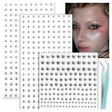 NOOEPC Red and Black Clear Face Gems, Zombie Makeup Halloween Blood Makeup Face Jewels Rave Accessories for Face Eyes Body