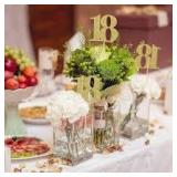 16 PCS 18th Birthday Centerpiece Sticks Double Sided Gold Glitter 18th Anniversary Centerpieces for Tables Number 18 Table Flower Toppers Party Decorations Supplies