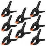 12 Pack Plastic Spring Clamps, 3.5inch Small Heavy Duty Clips for Crafts, Backdrop Stand, Woodworking, Photography Studios (Black)