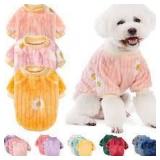 FabriCastle Small Dog Sweaters, 3-Pack Dog Clothes for Small Dogs Girl & Cats, Ultra Soft and Warm Pet Coats, Winter Pet Jacket, Doggy Apparel Costumes, Puppy Outfits (Pink,Violet,Yellow, Large)
