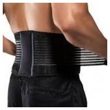 BraceUP Back Brace for Men and Women Lower Back - Breathable Waist Lumbar Support Belt for Sciatica, Herniated Disc, Scoliosis Back Pain Relief, with Dual Adjustable Straps (L/XL 35-43 In)