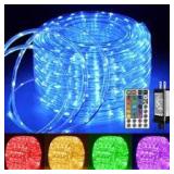 Ollny Rope Lights Outdoor Color Changing, 33FT 100 LED Waterproof Plug in Outdoor String Lights with Remote, 16 Colors Twinkle Christmas Lights for Outside Indoor Party Easter Holiday Decorations