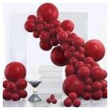 PartyWoo Burgundy Balloons 140 pcs Different Sizes of 18 12 10 5 Inch Dark Chestnut Red Maroon Balloon Arch Kit Garland for Birthday Graduation Anniversary Cherry Casino Party Decorations Red-Y62