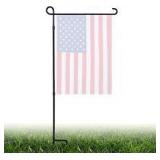 YEAHOME Garden Flag Holder Stand, Premium Yard Flag Holder Weather-Proof Metal Powder-Coated Flagpole with Clip and Stopper for Christmas Garden Flag, Outdoor Garden Decor Decoration