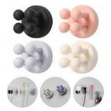 Mindful Design Razor Holder - 4Pcs Self Adhesive Silicone Toothbrush Holders Wall Mounted to Mirror for Shower Hanging Towel, Functional Waterproof Hook for Bathroom Kitchen Living Room Office