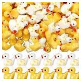 Foilswirl 200 Pcs Childhood Cancer Resin Ducks Bulk Childhood Cancer Awareness Items Gold Ribbon Awareness Ducks for Public Charity Activities Supplies Event