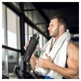 HYDROWION 32oz Stainless Steel Water Bottle(Cold for 48 Hrs, Hot for 24 Hrs),Double Wall Vacuum Insulated Water Bottle with Straw Lid, Spout Lid and Flex Cap, Fit in Any Car Cup Holder,Black