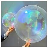 MultiPcs Iridescent Round Foil Balloons, 22 15 10 4D Clear Ball Balloon, Holographic Balloons for Birthday Wedding Folding Rainbow Under The Sea Mermaid Party decoration