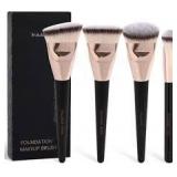 MAANGE Makeup Brushes 4 Pcs Makeup Brush Set for Foundation Concealer Contour Liquid Blending Face Kabuki Makeup Brush Kit (Black)