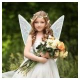 U-Goforst Fairy Wings for Adults, Butterfly Wings for Women, Halloween Costume Cosplay Dress Up, Sparkly Wings with Flower Crown and Glitter