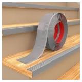 Stair Edge Protector 48 Ft - Gray Rubber Edge Trim for Steps - Vinyl Stair Nose Molding - Rubber Nose Trim - Fit for Indoor and Outdoor - Non Slip and Waterproof