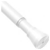 MEXAU Tension Curtain Rod for Windows 27 to 50 Inch Spring Tension Rods White Curtain Rods No Drilling Adjustable Spring Rod Extendable Tension Rod for Kitchen, Bathroom, Window, Bookshelf.