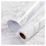 practicalWs White/Gray Marble Contact Paper 17.7 inch x 78.7 inch, Marble Peel and Stick Wallpaper with Tools, Self Adhesive Vinyl Film Contact Paper for Countertops