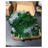 5 Ft Pop Up Christmas Tree with Lights Timer, Collapsible Tinsel Christmas Tree with 50 Warm White&Color Changing Lights 8 Modes and Balls Ornaments 3D Star Sequins for Home Holiday Party Indoor Decor