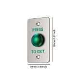 Push to Exit Button, DC12V Stainless Steel Door Bell Type Round Request to Exit Button Standard Size for Door Access Control,NO and COM(3.38X1.96 Inch)