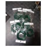 FESHFEN Colored Clip in Hair Extensions - 9 PCS Polaris Dark Green Highlighted Hair Piece Straight Synthetic Clip in Hairpieces for Women 22 inch