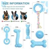 Bininl 6 Pack Dog Chew Toys for Puppy Cute Blue Small Dog Toys Puppy Dog Toys for Teething Soft Durable Interactive Chew Toy for Small Dogs Light Blue