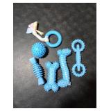 Bininl 6 Pack Dog Chew Toys for Puppy Cute Blue Small Dog Toys Puppy Dog Toys for Teething Soft Durable Interactive Chew Toy for Small Dogs Light Blue