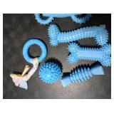 Bininl 6 Pack Dog Chew Toys for Puppy Cute Blue Small Dog Toys Puppy Dog Toys for Teething Soft Durable Interactive Chew Toy for Small Dogs Light Blue