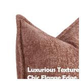 DEZENE Pack of 2 Dusty Pink Decorative Throw Pillow Covers 20x20 Cozy Soft Chenille Boho Accent Vintage Farmhouse Square Couch Pillow Covers for Home Decor Bed Sofa Living Room