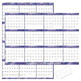 24 x 36 2026 Wall Calendar Dry Erase - Folded Large Starry Sky Wall Calendar 2026, Wet & Dry Erasable, Laminated 12-Month Annual Yearly Planner, Reversible, Horizontal/Vertical, Purple