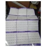 24 x 36 2026 Wall Calendar Dry Erase - Folded Large Starry Sky Wall Calendar 2026, Wet & Dry Erasable, Laminated 12-Month Annual Yearly Planner, Reversible, Horizontal/Vertical, Purple