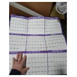 24 x 36 2026 Wall Calendar Dry Erase - Folded Large Starry Sky Wall Calendar 2026, Wet & Dry Erasable, Laminated 12-Month Annual Yearly Planner, Reversible, Horizontal/Vertical, Purple