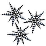 CYMYLAR 3pcs 26inch 3D Black White Explosion Star foil Balloon,Black White Foil Cone Starburst Balloons for Birthday Wedding New Year Party Event