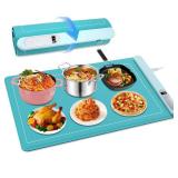 Food Warming Mat Rapid Full-Surface Heating, Silicone Electric Warming Tray with 6 Temperature Settings, 6 Hours Timer Auto Shut-Off Perfect Rollable Food Warmer for Parties, Buffets, Gatherings