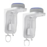 Suptek Wall Outlet Shelf 2 Pack,Home Wall Shelf Organizer for Outlets,Perfect for Bathroom, Kitchen, Bedrooms,Hold Cell Phone,Speaker up to 20lbs,With Cable Management and Detachable Hooks,White(S3W2)