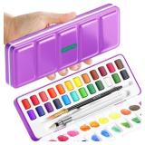 ARTISTRO Watercolor Paint Set 24 Colors, Travel Watercolor Set in Portable Box, Mini Water Colors Paint for Artists, Beginners, Amateur Hobbyists