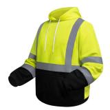 Uno Mejor High Visibility Reflective Hoodie for Men Class 3 Hi Vis Sweatshirts for Men, Reflective Hoodies Safety, Surveyors, Construction, Meet Ansi, Yellow-TTWY 2X-Large
