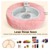 Tablet Pillow Stand, 360° Rotating Kindle Pillow Holder with 3 Detachable Snack Bowl, Soft Plush Fabric, Compatible with 4.7-13 Tablet Phone, Idea iPad Cushion for Reading Watching On Bed Sofa