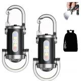 2PCS Rechargeable Keychain Flashlights,1200 Lumens EDC Mini Flashlights Portable Rechargeable Bright Keychain Flashlight Compatible with Phone Charger,7 Lighting Modes for Camping