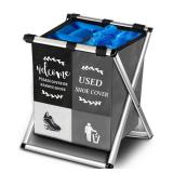 YJDayy Shoe cover dispenser Foldable Disposable Shoe Cover Box Shoe Organizer Storage Box with Used Shoe Covers and Please Remove Your Shoes Sign for Open House Supplies