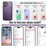 Vinich for iPhone 16 Wallet Case with Card Holder, RFID Blocking Credit Slots Kickstand Shockproof Phone Cover Fit for iPhone 16 6.1 Purple