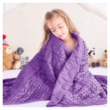 yescool Purple Weighted Blanket 5 Pounds, Blanket Gifts for Girls, Small Weighted Throw Blankets Washable Heavy Blankets, Winter Weighted Comforter for 40-70lbs, 36 * 48in