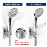 NearMoon Self Adhesive Shower Head Holder-Adjustable Handheld Shower Holder NO Drilling Wall Mount Waterproof (1 Pack, Chrome Finish)