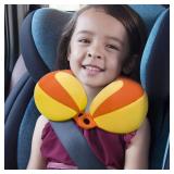 INFANZIA Kids Chin Supporting Travel Neck Pillow, Helps Support Head and Neck, Comfortably Designed for Head, Neck, and Chin Support - Gifts for Toddler/Child/Kids, Orange